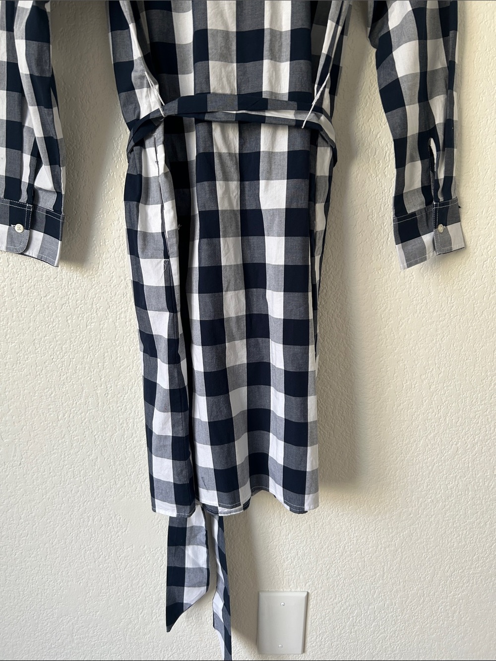 J. Crew Navy and White Buffalo Check Shirt Dress - Picture 8 of 8